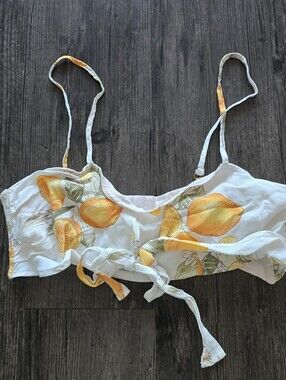 For Love & Lemons Lemon Crop Bra Top Cottagecore